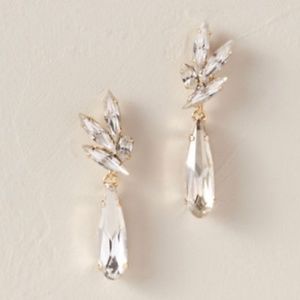 BHLDN Jezebel Drop Earrings Swarovski Gold NWT
